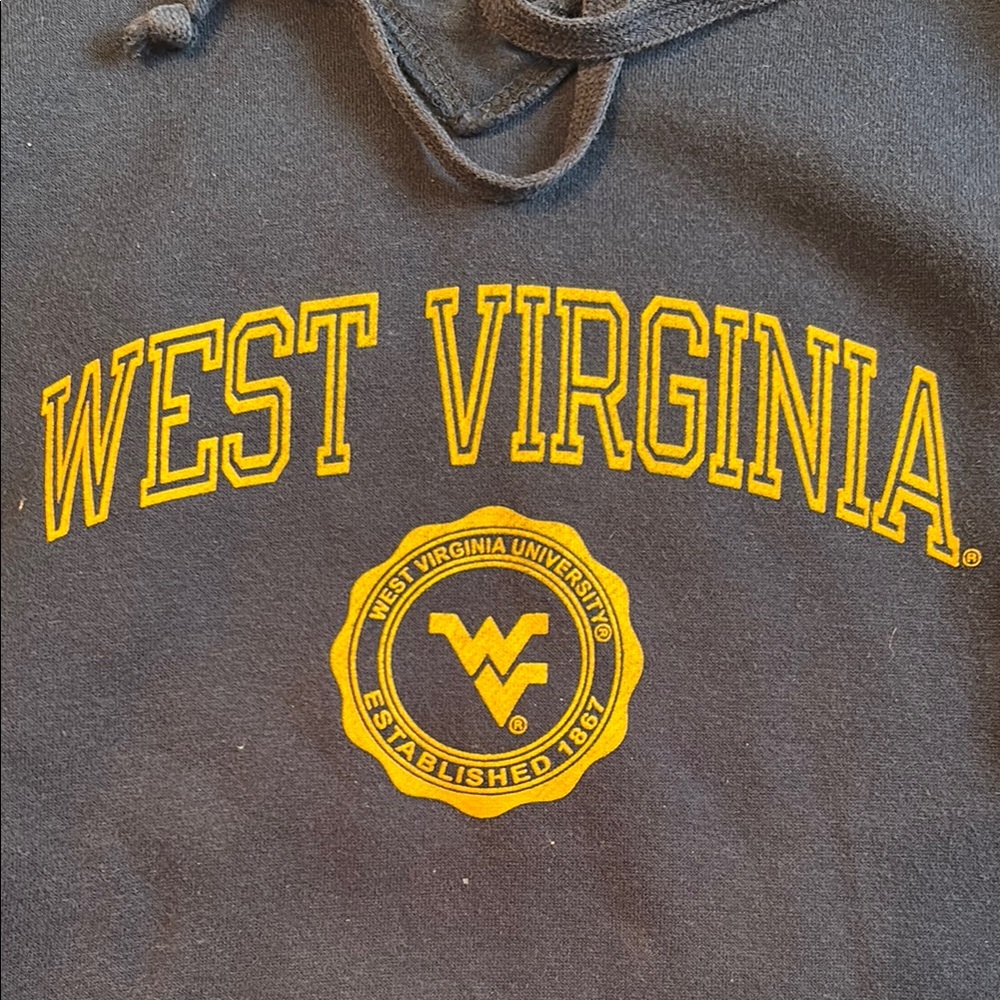 Pro Edge Navy and Yellow Hoodie Sweatshirt - West Virginia University